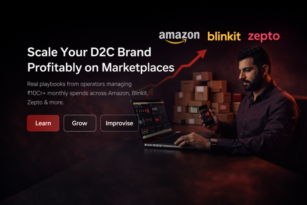 Scale D2C brands on Amazon, Flipkart & Quick commerce using proven ecommerce growth strategies and marketplace playbooks